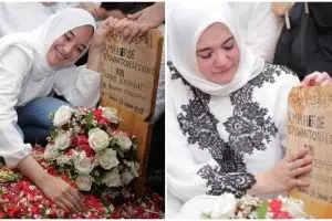 Curhatan anak & istri Sys NS sambil berfoto di pusara ini bikin haru