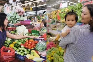 Gaya 11 seleb saat belanja ke pasar, ada yang pakai tas mewah