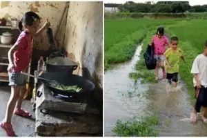 10 Potret kisah bocah rawat dua adiknya ini bikin mewek