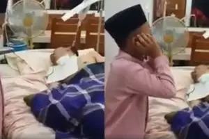 Ingin ayahnya cepat sembuh, bocah ini azan setiap hari di sisinya