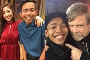 10 Senyum merekah Dede Sunandar foto sama artis top, konsisten ceria