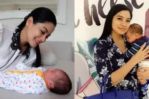 5 Gaya Titi Kamal momong Baby Kai, aura keibuannya terpancar