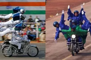 8 Aksi akrobat polisi wanita di atas motor ini bikin jantung deg-degan