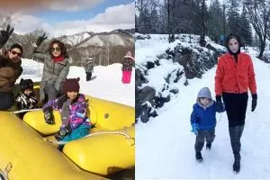 Gaya 10 seleb Tanah Air liburan di negara bersalju, siapa paling kece?