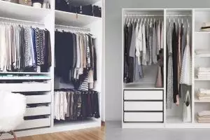 10 Ide desain lemari tanpa pintu ini simpel dan artistik banget