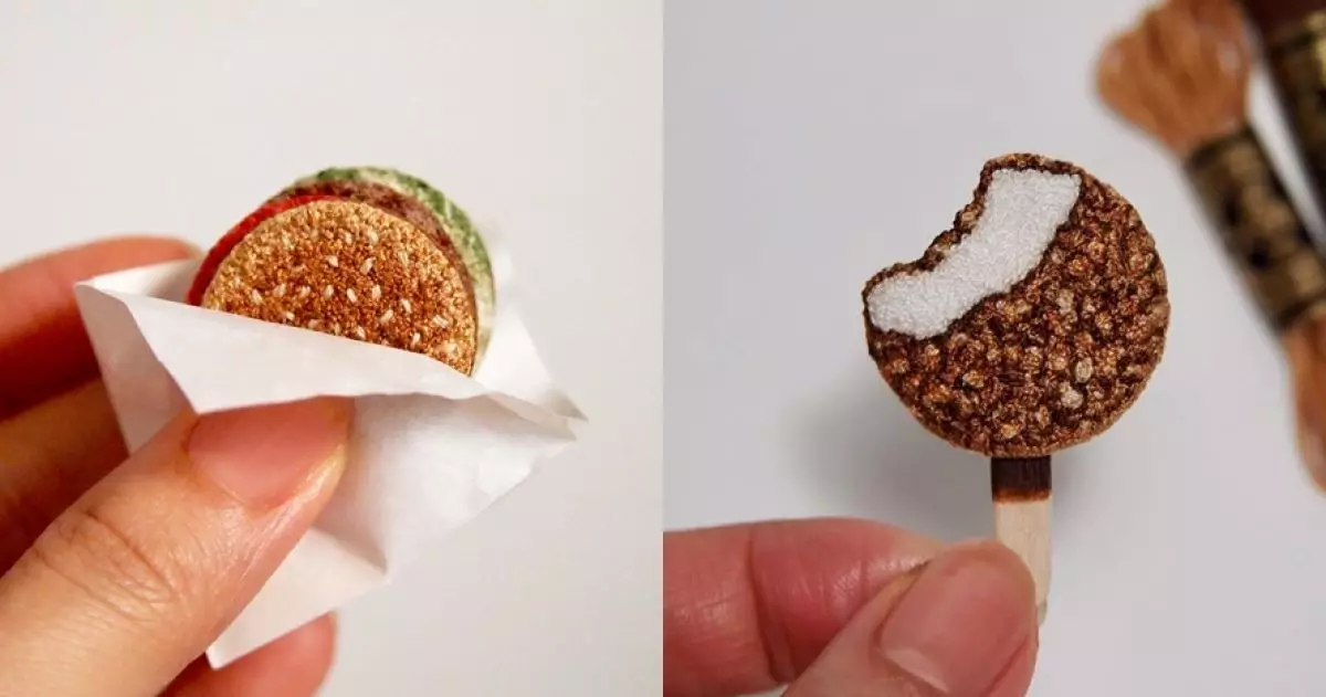 10 Karya sulaman unik yang bikin lapar dan haus, detailnya mengagumkan