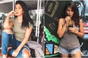 10 Gaya Nova Eliza dengan balutan celana jeans, kasual dan seksi