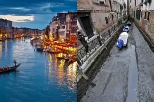 7 Potret sungai hits Venice Italia saat kering, kayak gimana tuh?