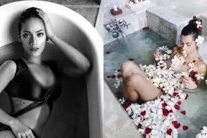 Pesona 10 seleb cantik saat berpose di bathtub, gayanya rileks banget