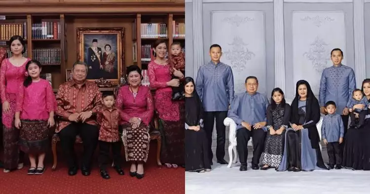 8 Gaya pemotretan keluarga SBY, kostumnya selalu kompak 