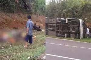 Korban tewas kecelakaan bus di tanjakan Emen 27 orang