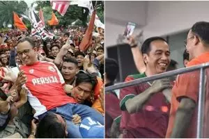 10 Gaya Anies Baswedan rayakan kemenangan Persija, penuh sukacita