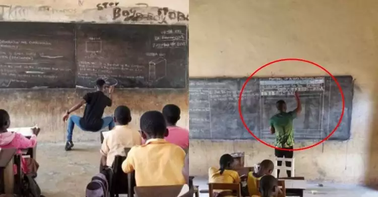 Salut, guru ini ajarkan keterampilan komputer bermodalkan papan tulis