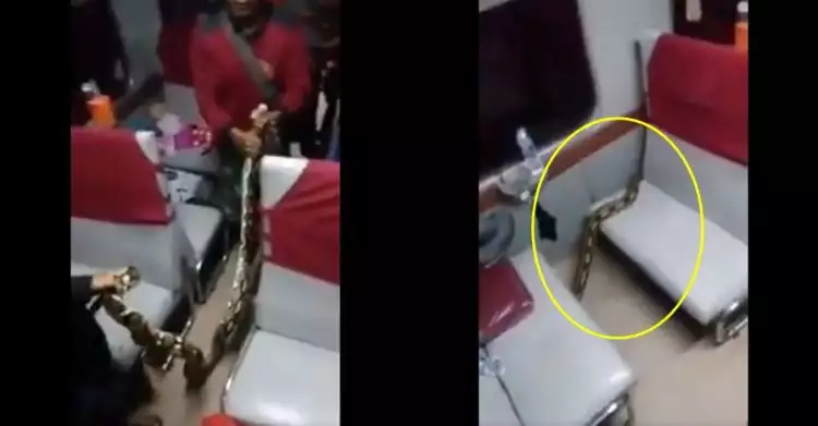 Viral, video ular sanca melata di kursi kereta api Kertajaya