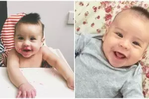 10 Pose menggemaskan baby Adam Hadi, cicit pedangdut Elvy Sukaesih