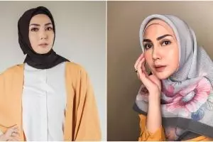 10 Gaya fashion simpel ala Fenita Arie, cocok bagi yang baru berhijab