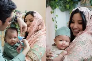10 Potret sakral akikah Ryoji, anak pertama Zivanna Letisha yang imut