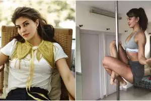 8 Aksi Jacqueline Fernandez berkuda & pole dance, bikin tubuh seksi