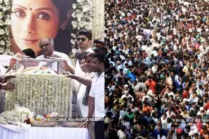 10 Potret prosesi kremasi Sridevi, ribuan orang melepas kepergiannya