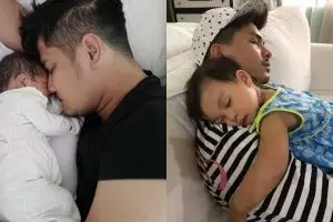 Momen manis 7 seleb ganteng tidur bareng anak, ayah idaman banget