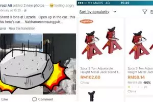Beli online jackstand mobil, yang didapat pria ini bikin tepuk jidat