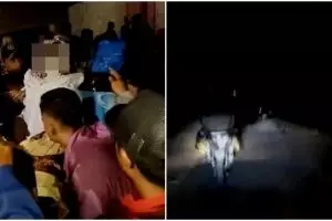 Jalan tak bisa dilalui mobil, jenazah ini dibonceng pakai sepeda motor