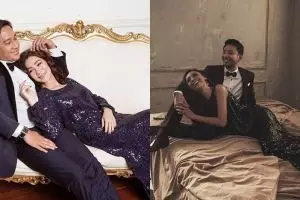 5 Gaya pemotretan seleb tiduran di pangkuan suami, mesra paripurna