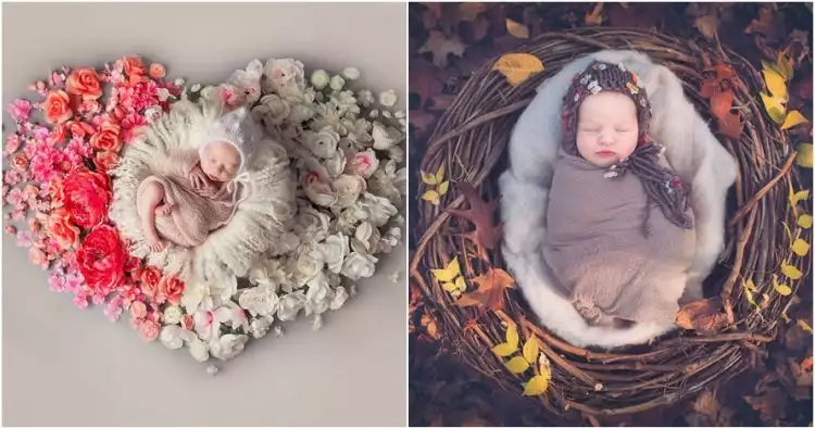 15 Foto pemotretan bayi dikelilingi bunga, keren dan bikin gemes