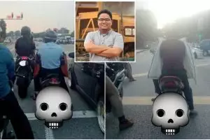 Pria ini ungkap bahayanya pakai jaket terbalik saat naik motor, ngeri