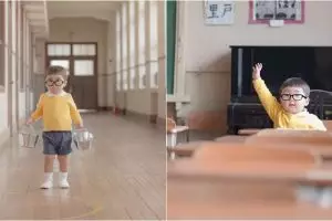 Dandan mirip Nobita, 10 potret balita lucu ini gemesin banget