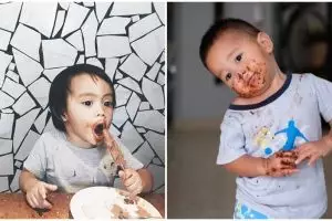 Belepotan & lahap, ini 7 gaya makan anak seleb yang ngegemesin banget
