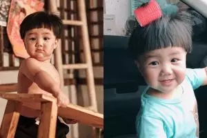 10 Potret gemes Andra, balita yang disebut warganet duta mini market