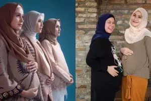 Sama-sama hamil, begini 6 momen kompak para seleb pamer perut besarnya