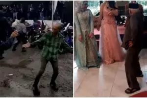 Aksi 8 kakek nikmati alunan musik ini siap kocok perutmu, kocak!