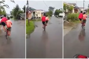 Kompaknya dua sekawan kayuh sepeda, bikin nostalgia