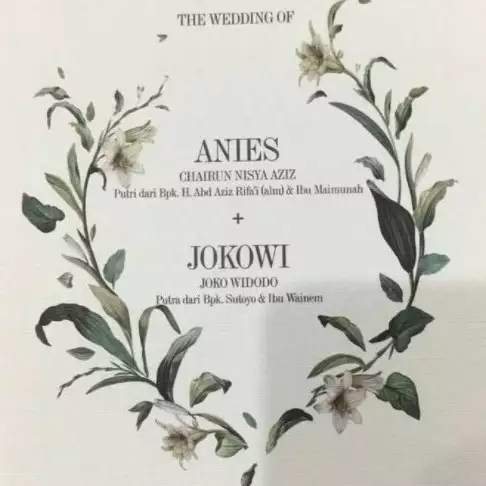 Viral undangan pernikahan Anies &amp; Jokowi, begini cerita mempelainya