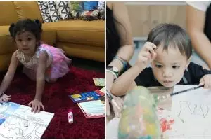 Momen saat 7 seleb mama muda menemani anaknya belajar, telaten banget