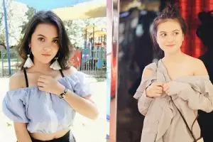 Dikenal imut, begini 9 pesona seksi Marsha Aruan saat pamer pundak