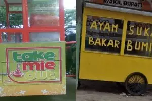 Kelewat kreatif, tulisan di 10 gerobak jualan ini bikin ngakak abis