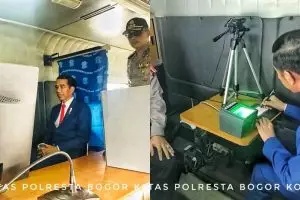 Berjas biru & dasi merah, begini gaya kece Jokowi saat perpanjang SIM