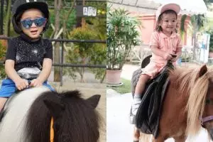 Potret menggemaskan 7 anak seleb saat naik kuda, ekspresi lucu banget