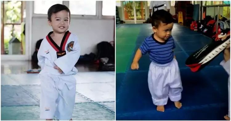 7 Aksi anak Tya Ariestya berlatih Taekwondo, tendangannya bikin gemas!