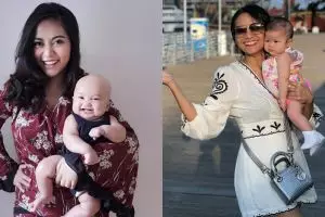 Baru punya anak pertama, ini beda gaya 8 seleb menggendong bayinya