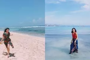 Tak umbar keseksian, 7 seleb muda ini nggak berbikini saat di pantai