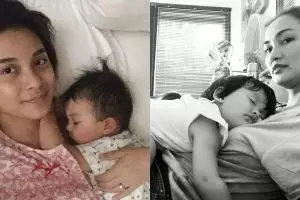 Beda gaya 5 seleb cantik menidurkan buah hatinya, telaten banget