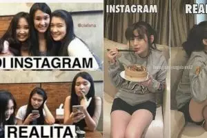 7 Meme beda kelakuan cewek di Instagram vs realita ini mak jleb banget