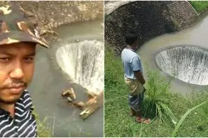 Warga heboh, ada sumur misterius di tengah sungai di Probolinggo