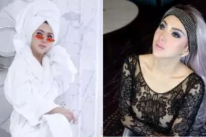 Cuma dengan handuk, begini 6 gaya manja Syahrini saat di kamar mandi