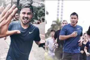10 Gaya macho Chicco Jerikho latihan marathon, bikin ikut keringetan