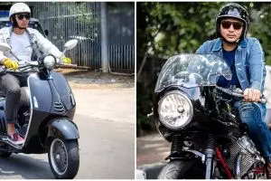 10 Gaya kece Saugi Balfas, suami ganteng Chef Aiko yang gemar touring